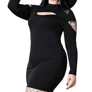 Black Cutout Bodycon Dress - Women's Fashion
